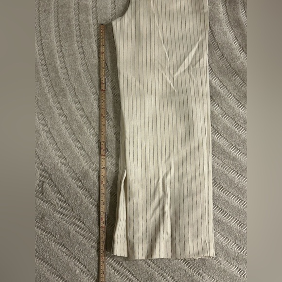Jason Wu Pinstripe Wide Leg Trouser Pants in Cream - Size 4 - Picture 9 of 11